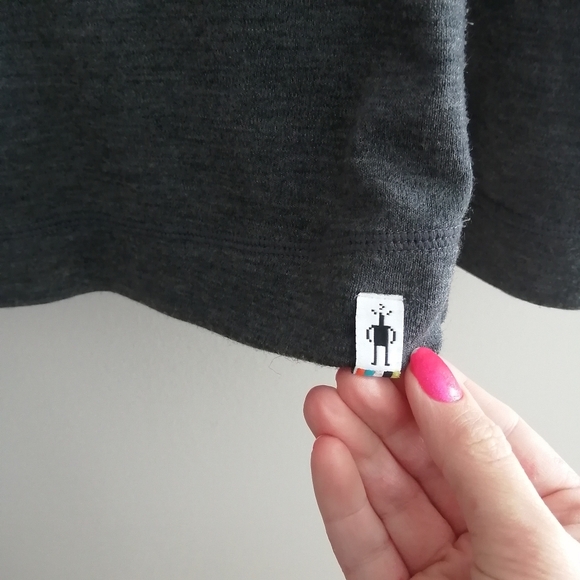 Smartwool Merino 250 Crossover Neck Sweater Pink Gray 100% Merino Wool Medium - Picture 10 of 16